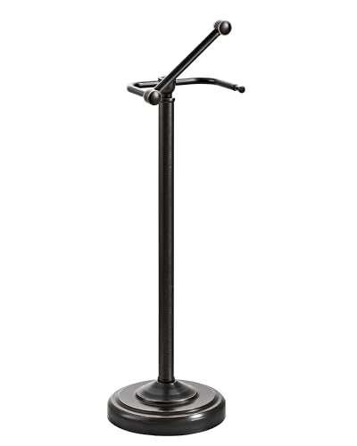 Toilet Paper Holder Stand, Oil Rubbed Bronze Toilet Paper Holder Free Standing, Post Pivoting Design & Stable Weighted Base SUS304 Stainless Steel for Bathroom（Mega Roll） - color: Oil Rubbed Bronze, size: 22"H - No Storage