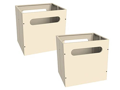 ClosetMaid 5437 Collapsible Mini Storage Bin with Two Handles, 2-Pack, Natural Linen - color: Natural Linen