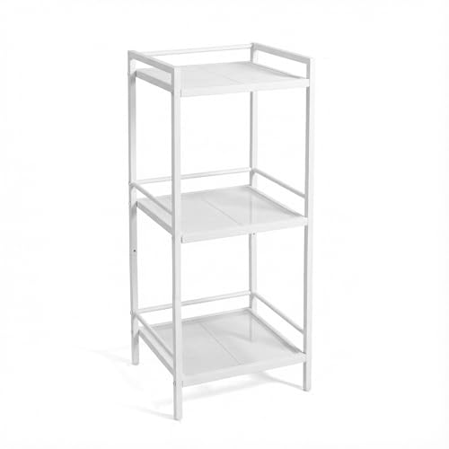 GarveeHome 3 Tier Bathroom Shelf Freestanding, Ladder Shelf for Storage, Space-Saving Bathroom Storage Shelves, Multifunctional Storage Rack for Living Room Bedroom Kitchen Office White - color: 3 Tier White