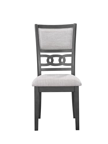 New Classic Furniture Gia Dining Chair (Set of Six), Light Gray Fabric Upholstered Seat & Back Rest, Gray - color: Grey, size: Set of 6, style: Dining Chair