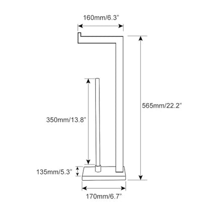 GERZWY Toilet Paper Holder Free Standing with Reserve, SUS 304 Stainless Steel Lavatory Tissue Roll Holder Floor Stand Storage Brushed Finish DZY004-LS - color: Brushed