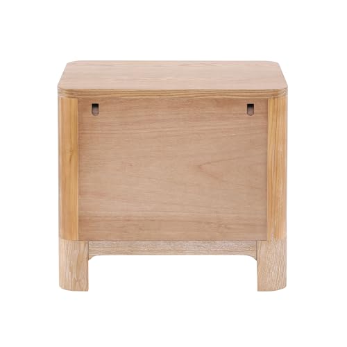 Christopher Knight Home Egbert Modern Nightstand with Drawers, Wooden Small Night Stand with Rounded Corners Design, Bedside Table/End Table for Bedroom, Multipurpose Storage Cabinet, Natural