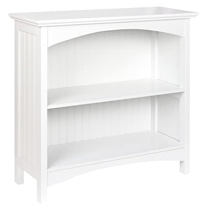 eHemco 2 Tier Bookcase with 2 Arched Supports, 29 Inches, White - color: White, size: 2 Tier
