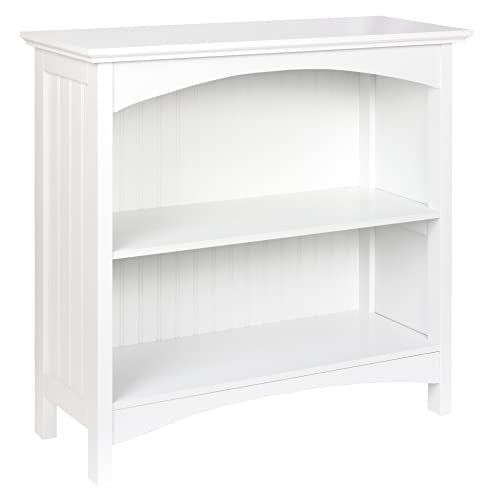 eHemco 2 Tier Bookcase with 2 Arched Supports, 29 Inches, White - color: White, size: 2 Tier