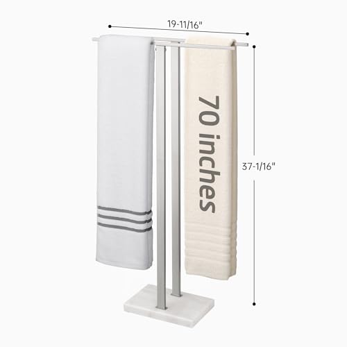 KES 37" H Standing Towel Rack, Heavy Marble Base, Brushed Finish | Taller Version, Equal Height, Fits Large Bath Towels, Free Standing Towel Holder, SUS304 Stainless Steel - color: Brushed Finish, size: 37" H (Equal-height)