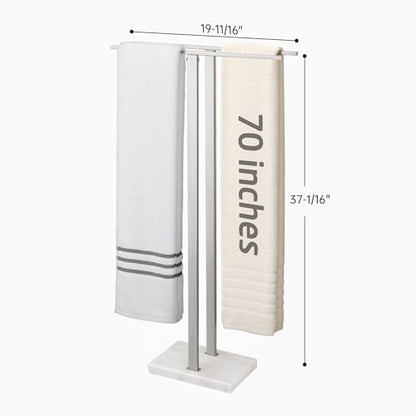 KES 37" H Standing Towel Rack, Heavy Marble Base, Brushed Finish | Taller Version, Equal Height, Fits Large Bath Towels, Free Standing Towel Holder, SUS304 Stainless Steel - color: Brushed Finish, size: 37" H (Equal-height)