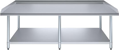 NSF Certified 18 Gauge Heavy Duty Stainless Steel Equipment Grill Stand with Undershelf for Kitchens, Utility Rooms, Caterers & Auto (72" x 24") - size: 72" x 24"