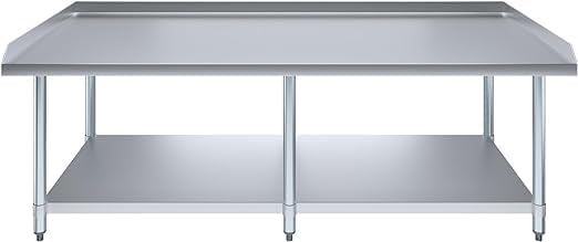 Stainless Steel Equipment Grill Stand with Adjustable Undershelf | Heavy Duty 18-Gauge Top | NSF Certified for Kitchens, Utility Rooms & Catering (72" x 30") - size: 72" x 30"
