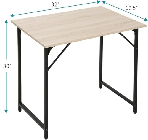 Dkelincs 32 Inch Small Computer Desk Home Office Desk Writing Desk Modern Simple Style Study Work Table with Metal Frame, Easy Assembly, Adjustable Feet, Water-Resistant, Scratchproof Surface, Nature - color: Nature, size: 32 Inch