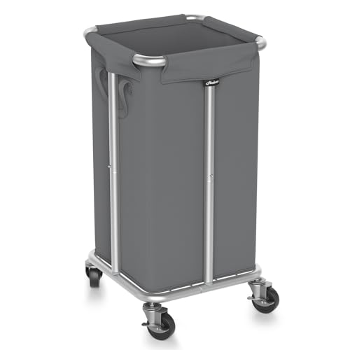Hodonas 115L Laundry Basket with Wheels, 30 Gal. Rolling Laundry Hamper, Removable and Machine Washable Liner, Steel Frame, Tall Laundry Cart for Laundry Room, Bedroom, Bathroom, Dorm Storage -Gray - color: Gray