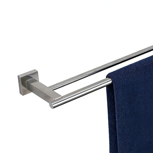 Miyili 30-Inch Bathroom Double Towel Bar Brushed Stainless Steel Bath Towel Rack Holder Wall Mount, A02N75B - color: Brushed Steel, size: 30-Inch