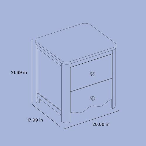 Storkcraft Casablanca 2 Drawer Nightstand, Sage | GREENGUARD Gold Certified, Storage for Kids Bedroom, Premium Wood Nightstand with Iconic Wave Detailing and Rounded Posts - color: Sage, style: Nightstand