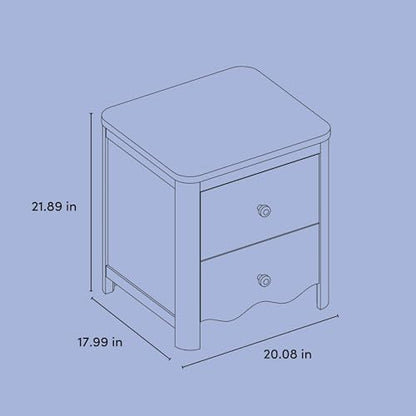 Storkcraft Casablanca 2 Drawer Nightstand, Sage | GREENGUARD Gold Certified, Storage for Kids Bedroom, Premium Wood Nightstand with Iconic Wave Detailing and Rounded Posts - color: Sage, style: Nightstand