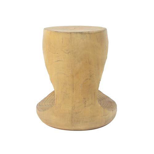 Merax Hollow MGO Accent Side Table, Unique Modern End Table with Wide Pedestal & Tabletop, Small Drink Tables for Living Room, Bedroom Night Stand Bedside Table, No Assembly Required, Natural - color: Natural