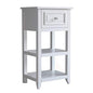 Teamson Home Dawson Side Table with Drawer and Open Shelves, White | 1 Drawer, Open Shelves, Bathroom Kitchen Bedroom Living Room Storage, Organizer