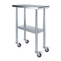 AmGood 15" Long x 30" Deep Stainless Steel Table with Casters - size: 15" Long x 30" Deep