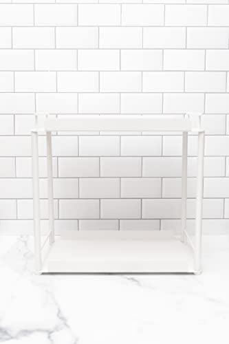 Buzzelli Company 2-Tier Standing Rack Countertop Storage Shelf, Organizer Holder - color: White