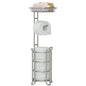 Toilet Paper Holder Stand Bathroom Tissue Dispenser Holders Rack Free Standing with Extra Shelf Storage Mega Rolls/Phone/Wipe - Silver - color: B-silver
