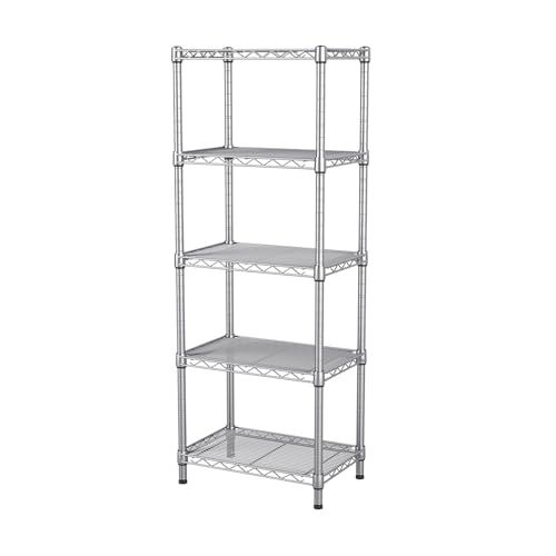 Golpart 5Tier Adjustable Storage Shelves Metal Wire Shelving Standing Shelf | Utility Heavy Duty Unit Rack Closet Organize for Home Kitchen Laundry Room Organization Pantry 10"Dx16"Wx55"H Grey - color: Grey, size: 5-tier-10"Dx16"Wx55"H