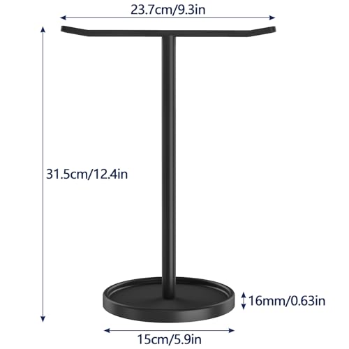 STWWO Hand Towel Holder, Stainless Steel Towel Holder Stand for Bathroom, Kitchen Countertop, T-Shaped Hand Towel Rack Stand, Black - color: Black