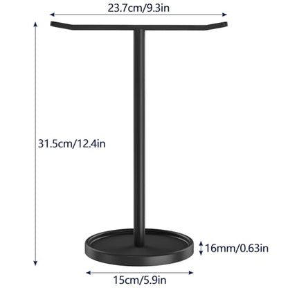 STWWO Hand Towel Holder, Stainless Steel Towel Holder Stand for Bathroom, Kitchen Countertop, T-Shaped Hand Towel Rack Stand, Black - color: Black