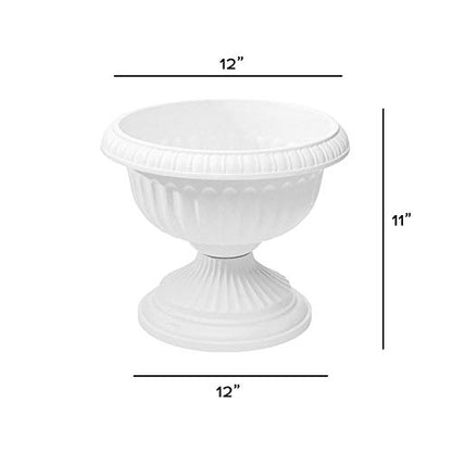 Root & Vessel, Grecian Urn Planter, White, 12-Inch - color: White, size: 12-Inch