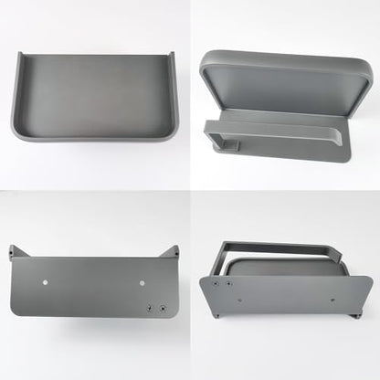 Toilet Paper Holder with Phone Shelf, Adhesive or Screw Wall Mount Toilet Tissue Roll Holder-Grey - color: Grey