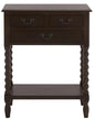 SAFAVIEH Furniture - Athena 3-Drawer Console Table - Dark Chocolate - Solid Wood - Farmhouse Classic Design - Ideal for Entryway, Living Room, Hallway, 23.5" W x 13" D x 29.5" H (CNS5703D) - color: Dark Chocolate