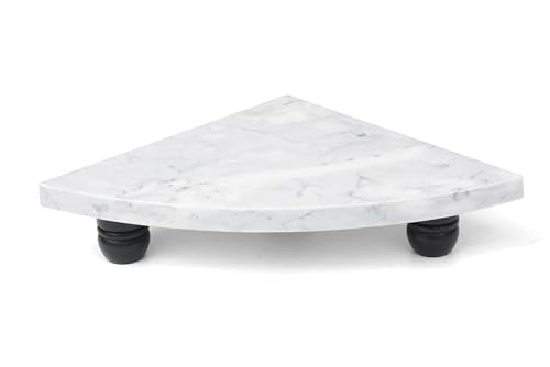Marble Riser Decor Pedestal Tray, Decorative Pedestal Stand for Kitchen Counter Display (White-S) - color: White-S