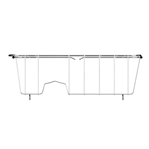 NiuYichee Stainless Steel Dish Drying Rack(14.2"L x 9.5"W x 4.1"H), Expandable Fruit & Vegetable Drain Rack over Sink, Dish Drainer Rack in Sink, with Stainless Steel Utensil Holder & 16" Silicone Mat - size: Small【14.2" X 9.5"】