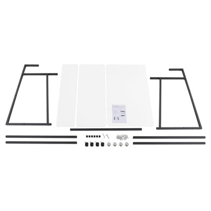3 Tiers Rolling Computer Desk, 31.5 Inch Home Office Desk with 4 Wheels & 4 Foot Pads, Mobile Small Computer Desk, Student Study Table for Small Space Bedroom (White+Black) - color: White+black
