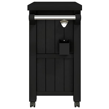 3-in-1 Outdoor Serving Cart with 21.1 Gal Cooler, Rolling Beverage Prep Station and Storage Table, Portable Kitchen Island for Patio, BBQ, Garden, Black