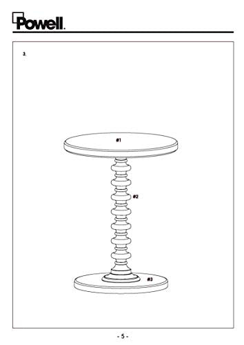 Powell Furniture Powell Round Spindle, White Table 17 x 22.25 x 17 - color: White