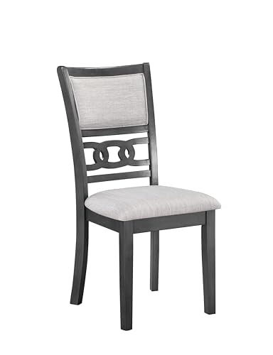 New Classic Furniture Gia Dining Chair (Set of Four), Light Gray Fabric Upholstered Seat & Back Rest, Gray - color: Grey, size: Set of 4, style: Dining Chair