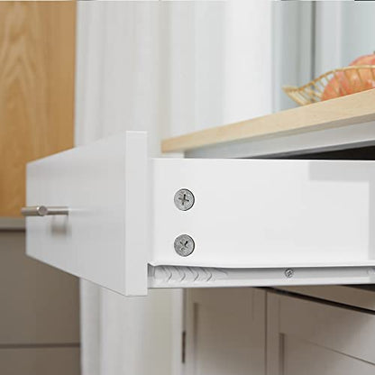 HOMCOM Kitchen Island Cart, Rolling Island Table with Solid Wood Top, Trolley Cart with Drawer, Storage Cabinet & Towel Rack, White - color: White