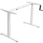 VIVO Compact Hand Crank Stand Up Desk Frame, White, DESK-M051MW | For 37 to 77 inch Table Tops, Height Adjustable, Ergonomic Standing Desk Legs, Foldable Handle - color: White