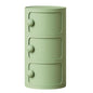 3 Tier Round Nightstand with Drawers, Plastic Green Nightstand Modern Round Bedside Table with Handles and Sliding Door for Bedroom, Living Room - color: Green