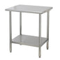 Garvee Stainless Steel Curved Edge Work Table 36 inch Double Layer, Heavy Duty Commercial Prep Table with Hook, 0.7mm Thick - size: 36*24*35 inch