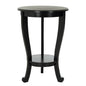 SAFAVIEH Furniture - Mary Pedestal Table - Distressed Black - Solid Wood - Farmhouse Pedestal Design - Ideal for Living Room, Entryway, Home Office, 18.1" W x 18.1" D x 26" H (AMH5711B) - color: Distressed Black