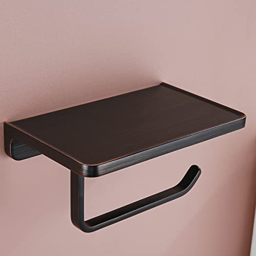 RANDOM Oil Rubbed Bronze Toilet Paper Holder with Phone Shelf Wall Mounted Toilet Tissue Holder Solid Metal Toilet Paper Roll Holder.RD93008-ORB - color: B-oil Rubbed Bronze