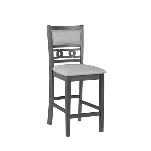 New Classic Furniture Gia Counter Dining Chair (Set of Four), Light Gray Fabric Upholstered Seat & Back Rest, Gray - color: Grey, size: Set of 4, style: Counter Chair
