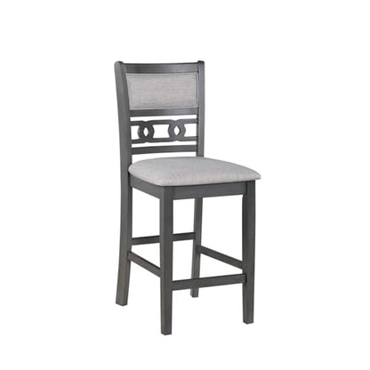 New Classic Furniture Gia Counter Dining Chair (Set of Four), Light Gray Fabric Upholstered Seat & Back Rest, Gray - color: Grey, size: Set of 4, style: Counter Chair