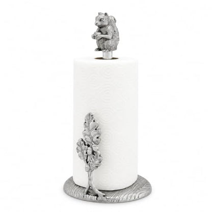 Arthur Court Squirrel Paper Towel Holder - Decorative Aluminum Kitchen Towel Stand - 15 Inch Tall - size: Squirrel