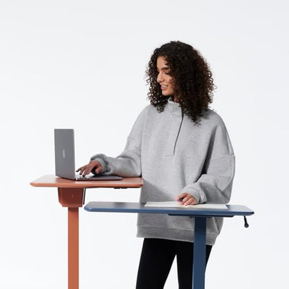 TopJob ANYDESK NEST Mobile Standing Desk, Portable with Hidden Wheels Non Folding, Sit Stand Desk, Computer Workstations, Home Use, Couch Side Table, Bedside Table, Kitchen Prep Table (Mist) - color: Mist