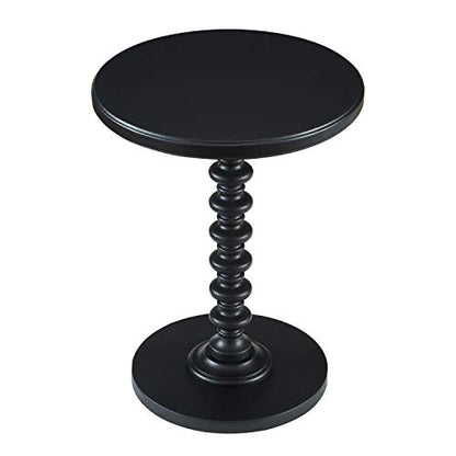 Powell Furniture Round Spindle Table, Black 17 x 22.25 x 17 - color: Black