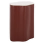 SAFAVIEH Home Collection – Kanon Bordeaux Base & White Marble Top Accent Table, Sculptural Modern Design, Fully Assembled (ACC3235B) - color: White/Bordeaux