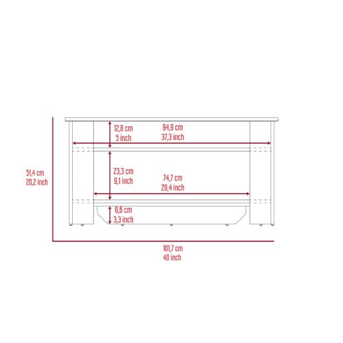 Storage Table, Four Legs, Lower Shelf, Dark Brown