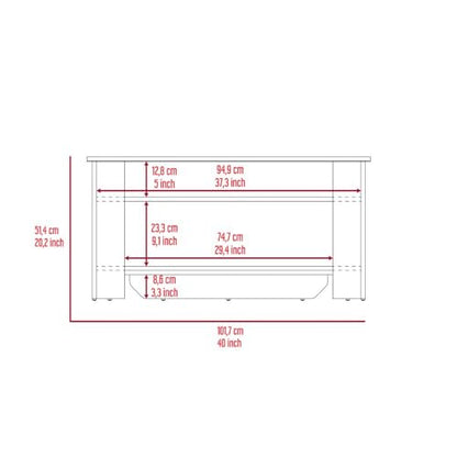 Storage Table, Four Legs, Lower Shelf, Dark Brown