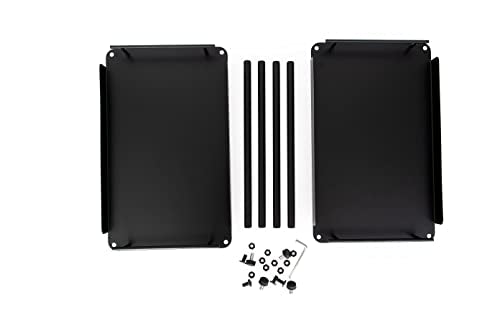 2-Tier Standing Rack Countertop Storage Shelf, Organizer Holder - color: Black
