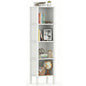4-Tier Narrow Bookshelf for Small Spaces, Modern 4 Cube Bookcase, 14.2 x 11.2 x 52 Inches, Skinny Storage Shelving Unit, Open Display Rack for Bedroom, Living Room, Home Office,Corner (White)